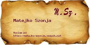 Matejko Szonja névjegykártya